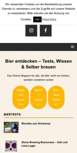 스폰서 기사용 독일 매체 Bier Entdecken 사이트 미리보기