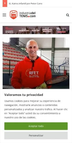 Anteprima del sito Industria del Tenis, media di Spagna per articoli sponsorizzati