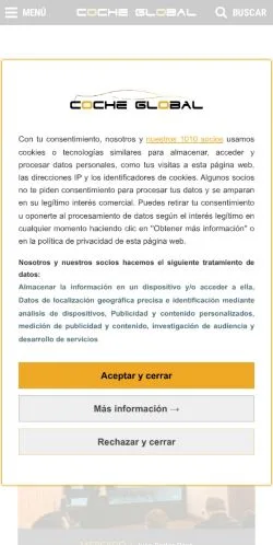 Anteprima del sito Coche Global, media di Spagna per articoli sponsorizzati