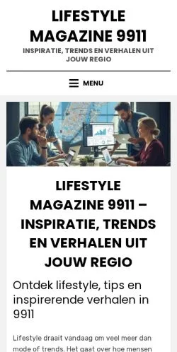 Anteprima del sito Lifestyle Magazine 9911, media di Belgio per articoli sponsorizzati