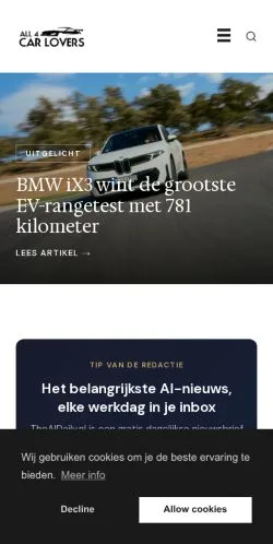Anteprima del sito All 4 Carlovers, media di Paesi Bassi per articoli sponsorizzati