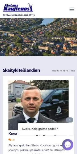 Anteprima del sito Alytaus Naujienos, media di Lituania per articoli sponsorizzati