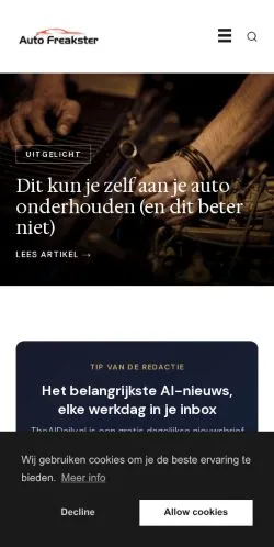 Anteprima del sito Auto Freakster, media di Paesi Bassi per articoli sponsorizzati
