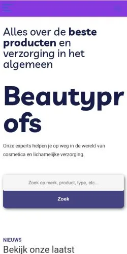 Anteprima del sito - Beautyprofs, media di Paesi Bassi per articoli sponsorizzati