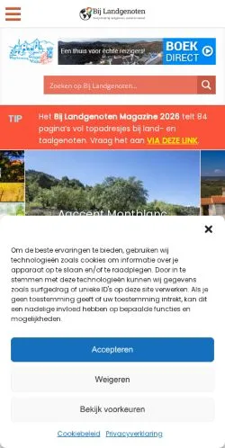 스폰서 기사용 벨기에 매체 Bij Landgenoten 사이트 미리보기