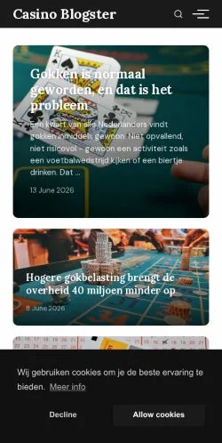 Anteprima del sito Casino Blogster, media di Paesi Bassi per articoli sponsorizzati