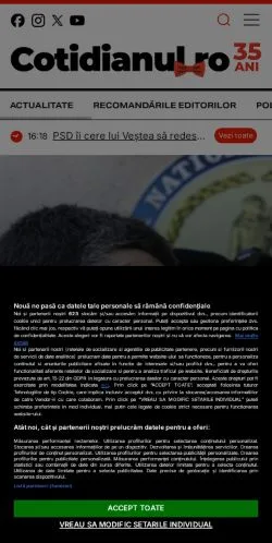 Aperçu du site Cotidianul RO, média de Roumanie pour articles sponsorisés
