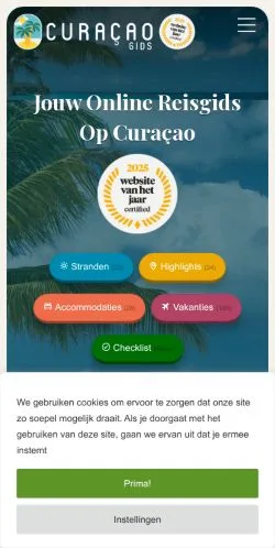 Anteprima del sito Curaçao Gids, media di Paesi Bassi per articoli sponsorizzati