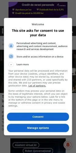 Anteprima del sito Ziarul Curentul, media di Romania per articoli sponsorizzati