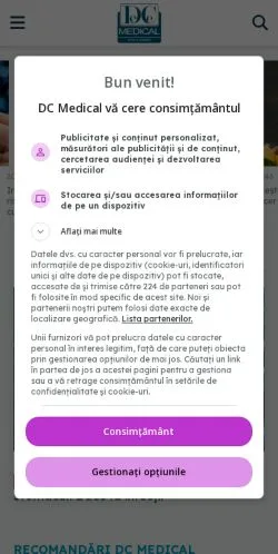 Anteprima del sito DCMedical, media di Romania per articoli sponsorizzati