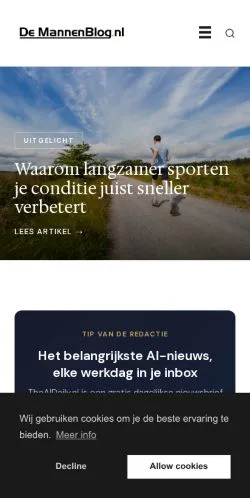 Anteprima del sito De Mannenblog, media di Paesi Bassi per articoli sponsorizzati