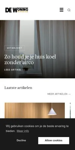 Anteprima del sito De Woningblogster, media di Paesi Bassi per articoli sponsorizzati
