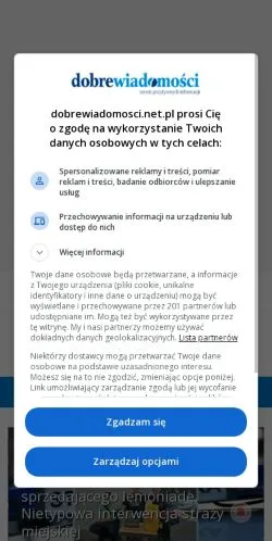 Anteprima del sito Dobre Wiadomości, media di Polonia per articoli sponsorizzati