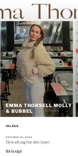 Anteprima del sito Emma Thorsell Molly & Bubbel, media di Svezia per articoli sponsorizzati