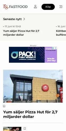 Anteprima del sito Nyheter, media di Svezia per articoli sponsorizzati