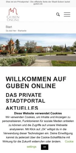 Anteprima del sito Guben Online, media di Germania per articoli sponsorizzati