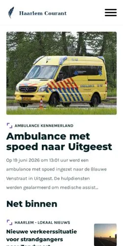 Anteprima del sito Haarlem Courant, media di Paesi Bassi per articoli sponsorizzati