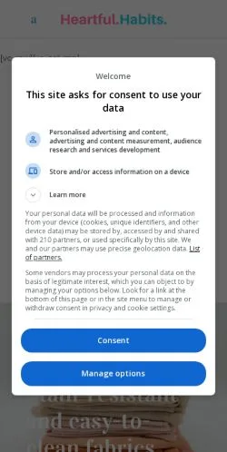 Anteprima del sito Heartful Habits, media di Stati Uniti per articoli sponsorizzati
