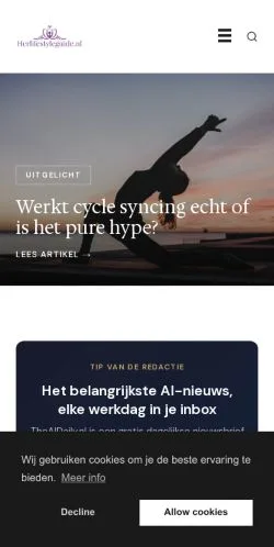 Podgląd witryny Her Lifestyle Guide, medium z kraju Holandia do artykułów sponsorowanych