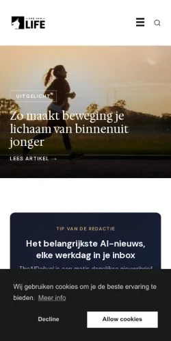 Voorbeeld van de site Her New Life, medium uit Nederland voor gesponsorde artikelen