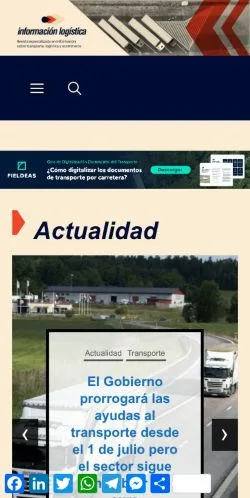 Anteprima del sito Información Logística, media di Spagna per articoli sponsorizzati