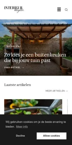 Podgląd witryny InterieurBlogster, medium z kraju Holandia do artykułów sponsorowanych