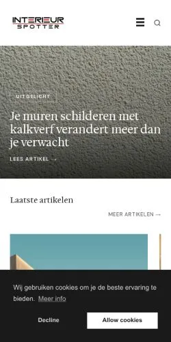 Anteprima del sito Interieur Spotter, media di Paesi Bassi per articoli sponsorizzati