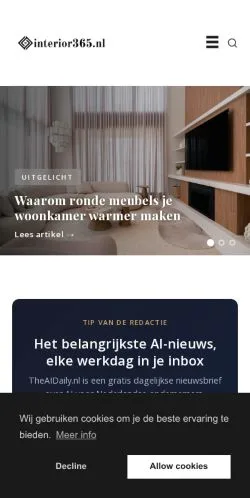 Aperçu du site Interior365, média de Pays-Bas pour articles sponsorisés