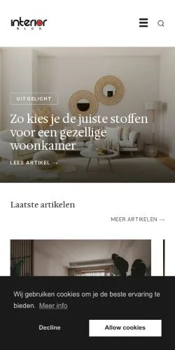 Podgląd witryny Interior Blog, medium z kraju Holandia do artykułów sponsorowanych