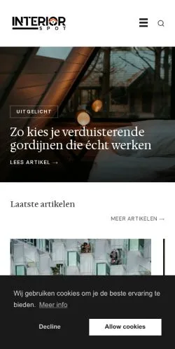 Anteprima del sito Interior Spot, media di Paesi Bassi per articoli sponsorizzati