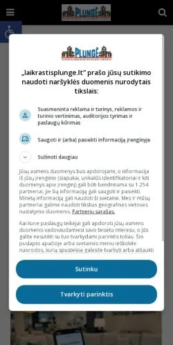 Anteprima del sito Laikraštis Plungė, media di Lituania per articoli sponsorizzati