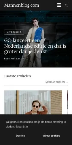 Forhåndsvisning af Mannenblog, medie fra Nederlandene til sponsorerede artikler