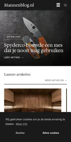 Anteprima del sito Mannenblog, media di Paesi Bassi per articoli sponsorizzati