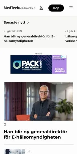 Anteprima del sito Nyheter, media di Svezia per articoli sponsorizzati