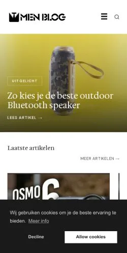 Anteprima del sito MenBlog, media di Paesi Bassi per articoli sponsorizzati