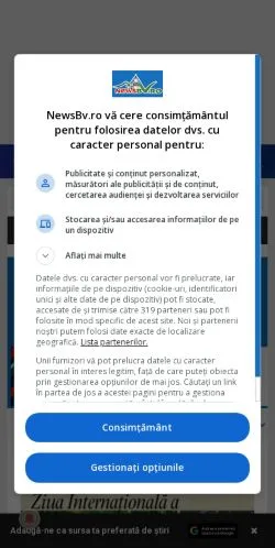 Vista previa del sitio Stiri Brasov News Brasov, medio de Rumanía para artículos patrocinados