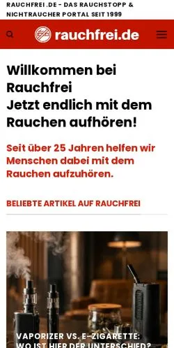 스폰서 기사용 독일 매체 Rauchfrei 사이트 미리보기