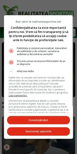 Podgląd witryny Realitatea Sportiva, medium z kraju Rumunia do artykułów sponsorowanych