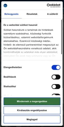 Anteprima del sito Síelők, media di Ungheria per articoli sponsorizzati