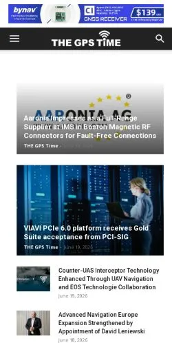 Aperçu du site GPS Time, média de États-Unis pour articles sponsorisés