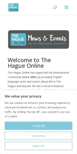 Anteprima del sito The Hague Online, media di Stati Uniti per articoli sponsorizzati