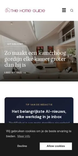 Anteprima del sito The Home Guide, media di Paesi Bassi per articoli sponsorizzati