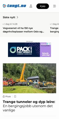 Anteprima del sito Nyheter, media di Norvegia per articoli sponsorizzati