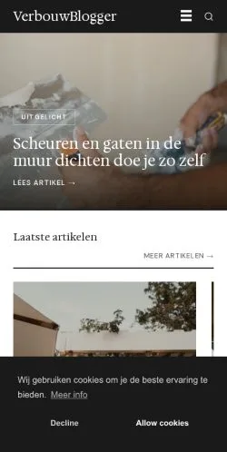 スポンサード記事向けのオランダメディア、VerbouwBloggerのサイトプレビュー