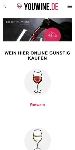 Preview of the YouWine website, a media outlet in Germany for sponsored articles