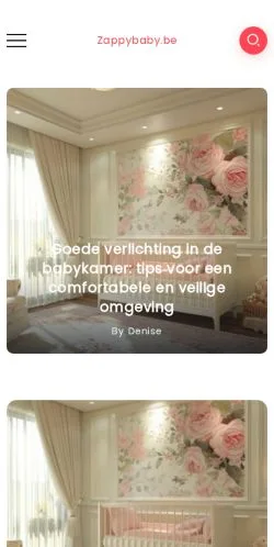 Anteprima del sito Zappybaby, media di Belgio per articoli sponsorizzati