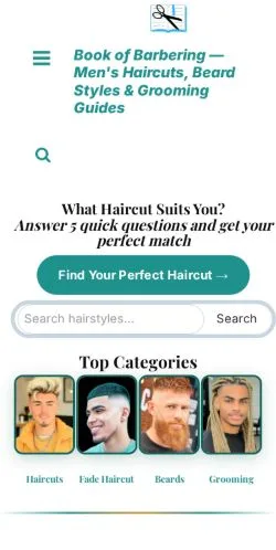 Anteprima del sito Book Of Barbering, media di Stati Uniti per articoli sponsorizzati