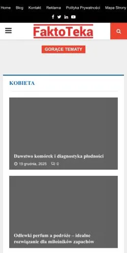 Podgląd witryny FaktoTeka, medium z kraju Polska do artykułów sponsorowanych