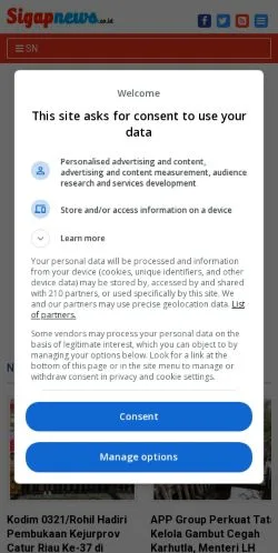 Anteprima del sito SigapNews, media di Stati Uniti per articoli sponsorizzati