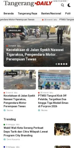 Anteprima del sito Tangerang Daily, media di Indonesia per articoli sponsorizzati
